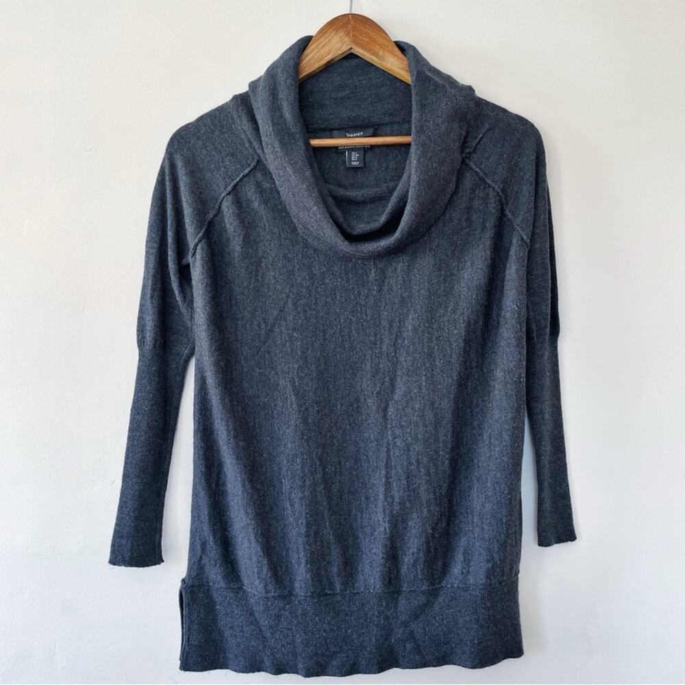 Tahari Extra-fine Merino Wool Gray Cowl Neck Sweater Size Small